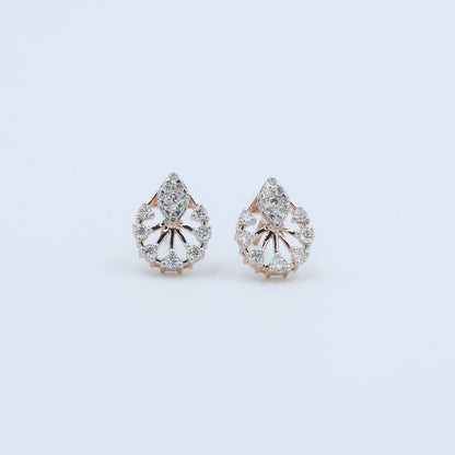 Diamond Teardrop Cluster Stud Earrings