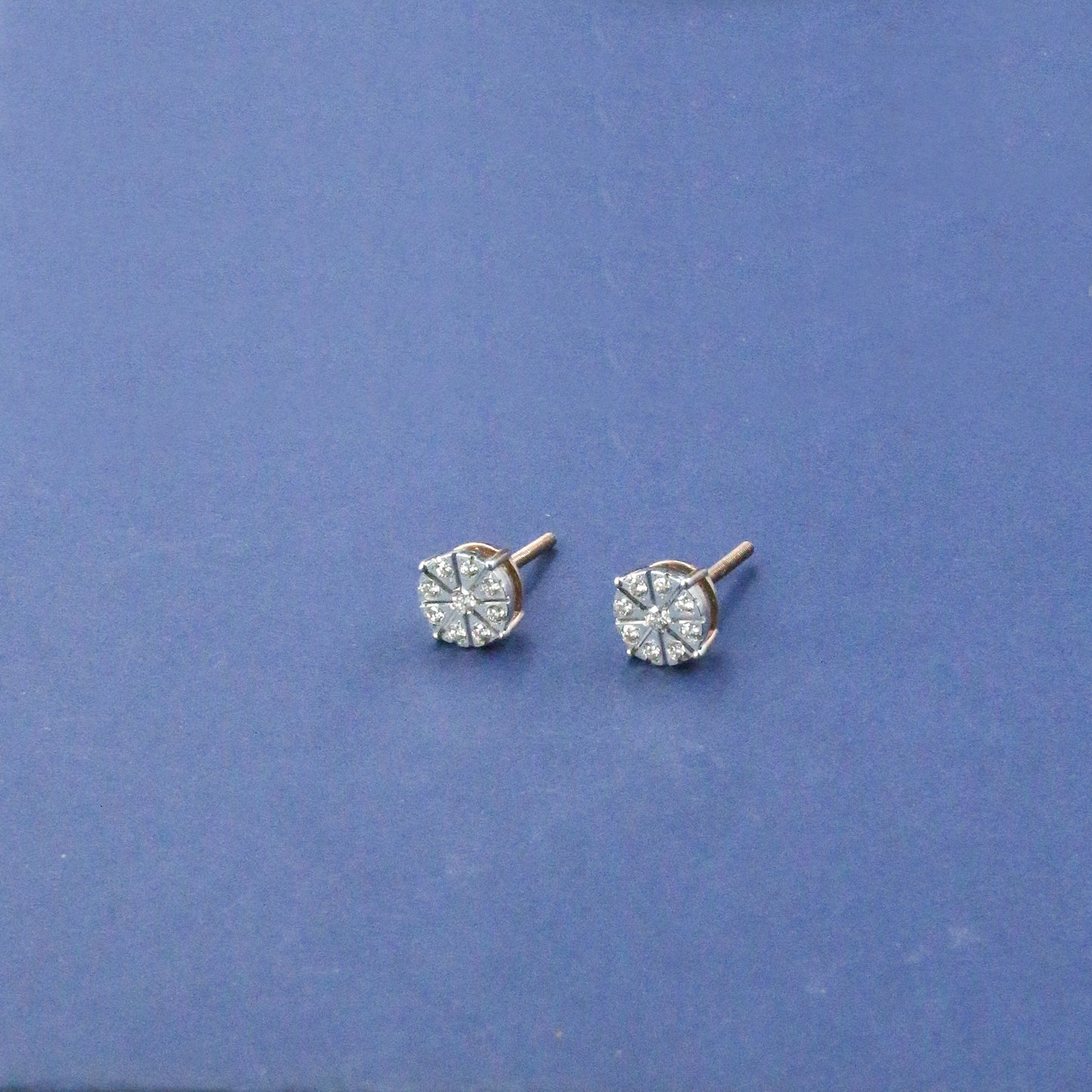Diamond Compass Star Stud Earrings
