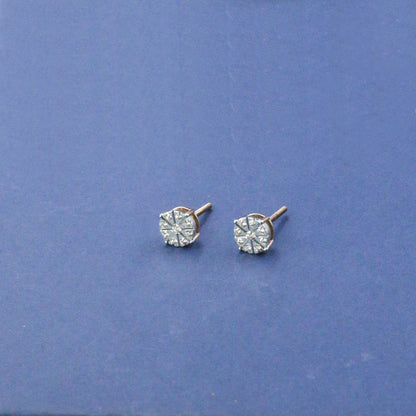 Diamond Compass Star Stud Earrings