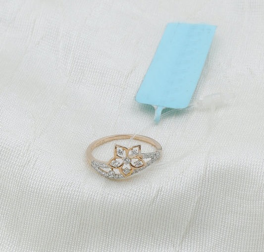 Diamond Petite Floral Ring - Anirudh Jewels