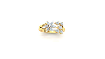 Yellow Gold Multi-Kite Diamond Cluster Statement Ring