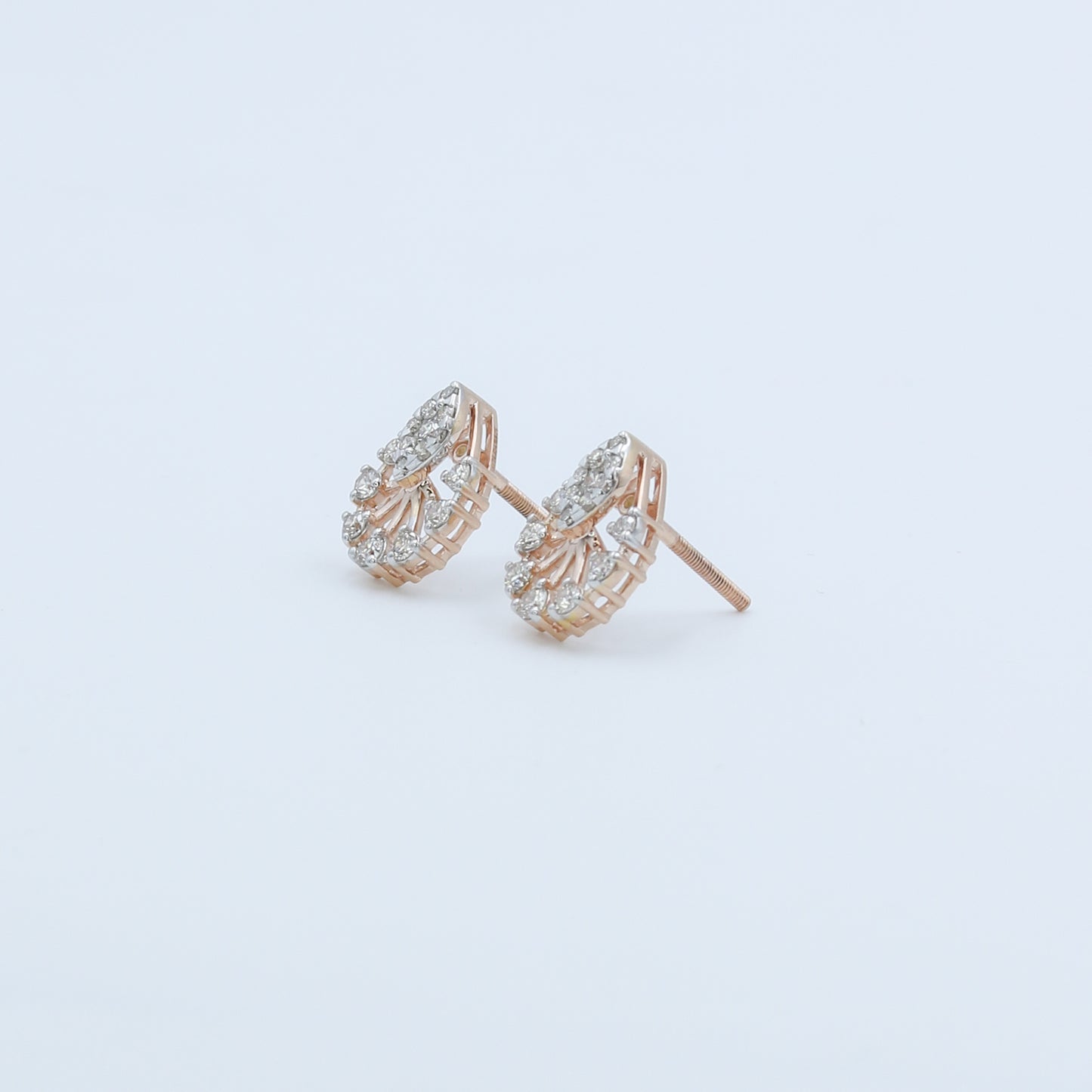 Diamond Teardrop Cluster Stud Earrings