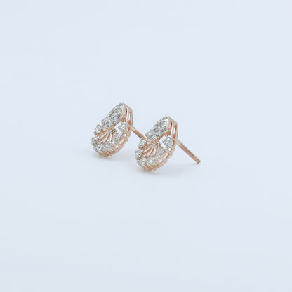 Diamond Teardrop Cluster Stud Earrings
