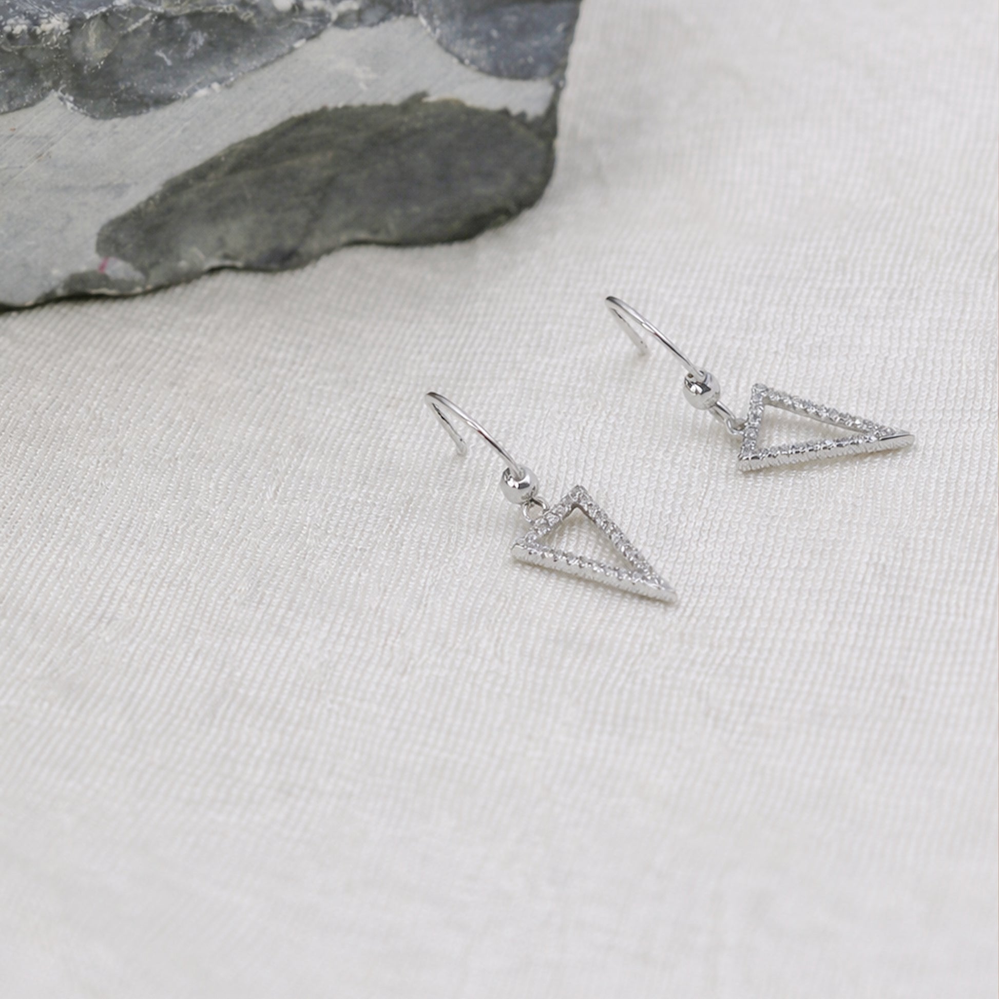 Minimal Diamond Drop Earrings - Anirudh Jewels
