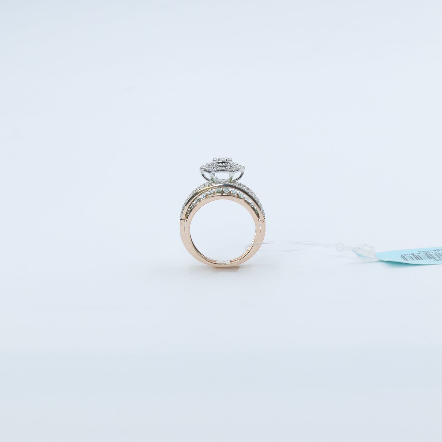 Diamond & Green Colorstone Wide Band Statement Ring