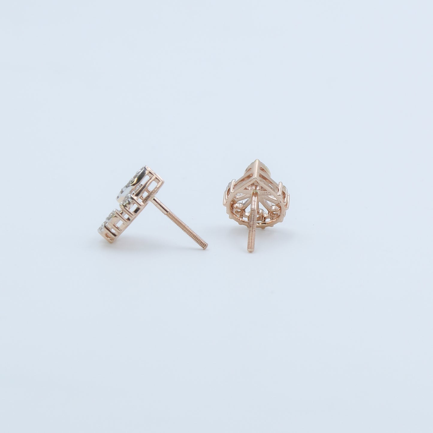 Diamond Teardrop Cluster Stud Earrings