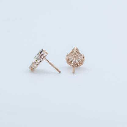 Diamond Teardrop Cluster Stud Earrings