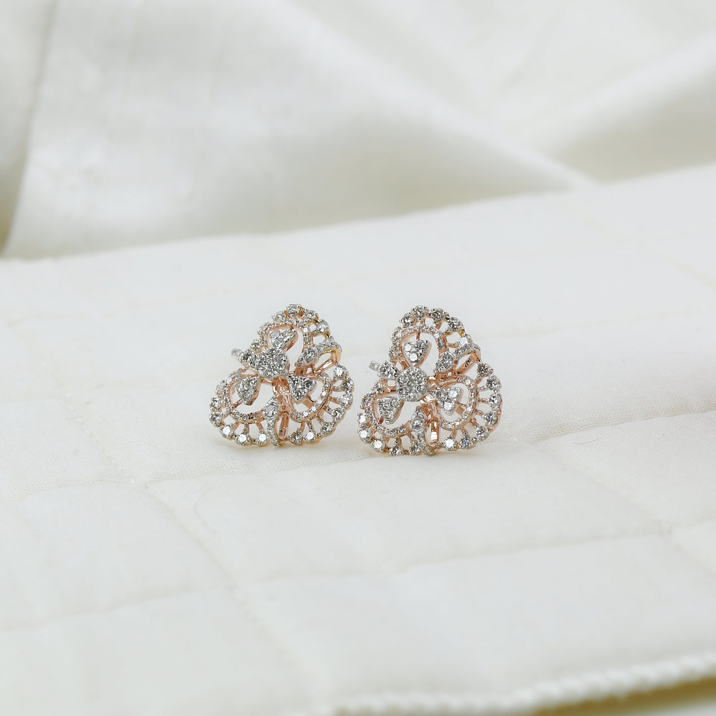 Diamond Filigree Chandelier Stud Earrings