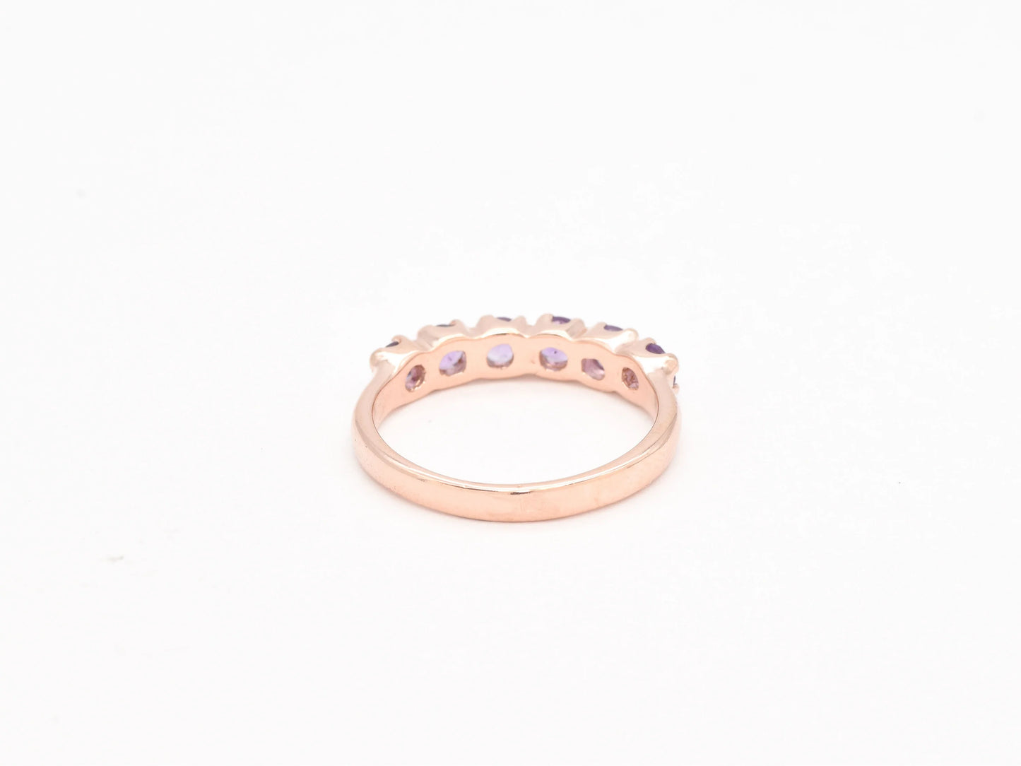 Rose Gold Amethyst Pave Eternity Band