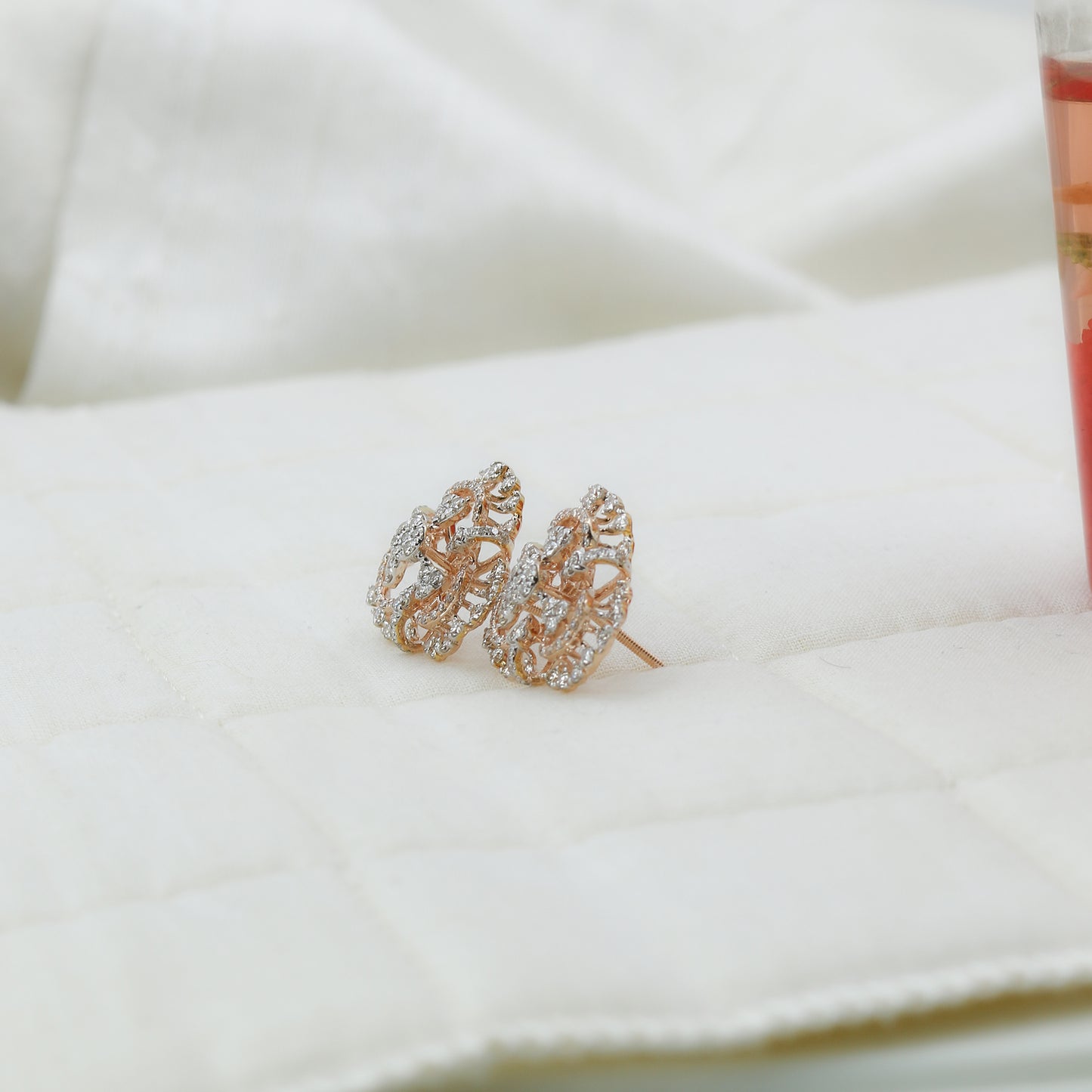 Diamond Filigree Chandelier Stud Earrings
