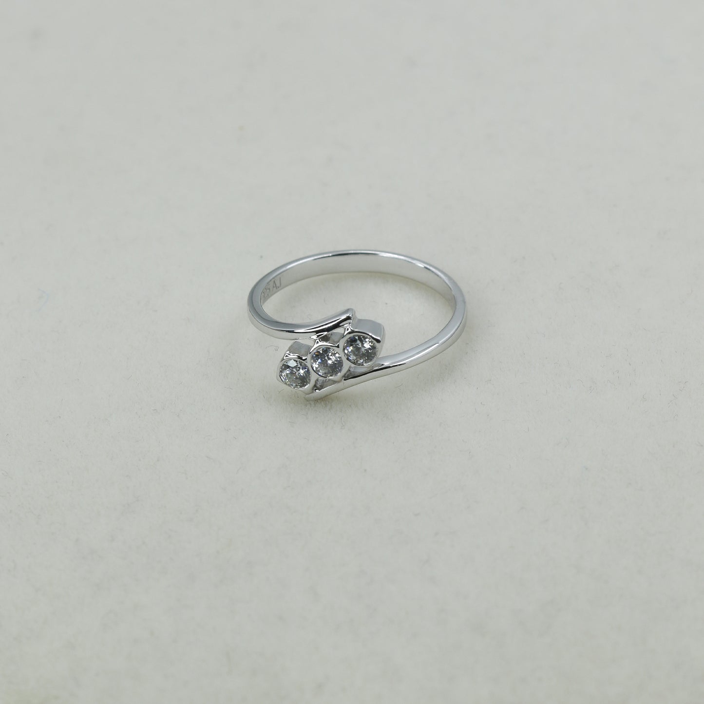 Three Stone Diamond Twist Gold Ring for Women – Elegant Designer Statement Ring - Anirudh Jewels