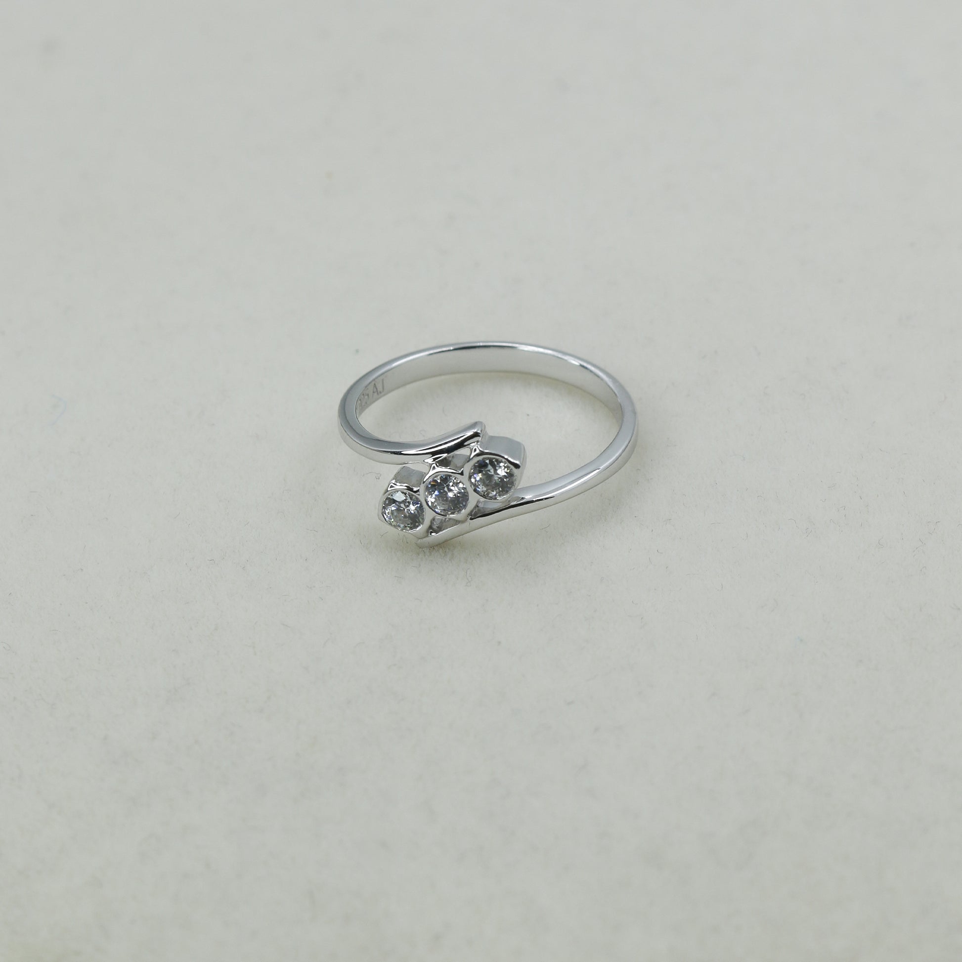 Three Stone Diamond Twist Gold Ring for Women – Elegant Designer Statement Ring - Anirudh Jewels