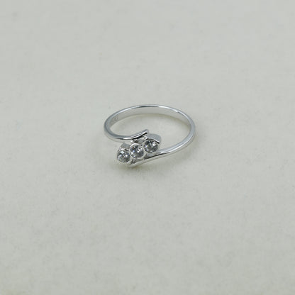 Three Stone Diamond Twist Gold Ring for Women – Elegant Designer Statement Ring - Anirudh Jewels