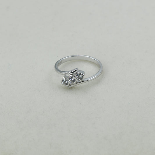 Three Stone Diamond Twist Gold Ring for Women – Elegant Designer Statement Ring - Anirudh Jewels