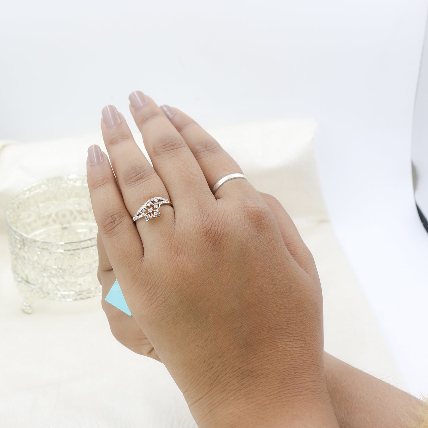 Diamond Petite Floral Ring