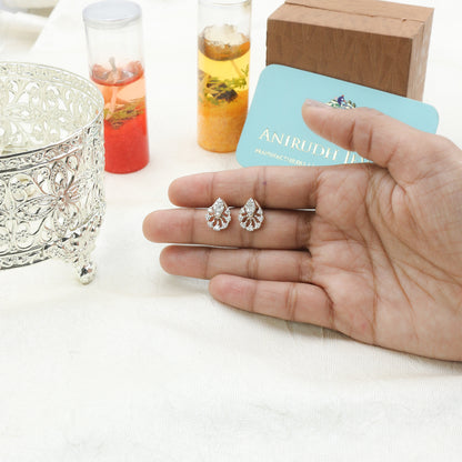 Diamond Teardrop Cluster Stud Earrings