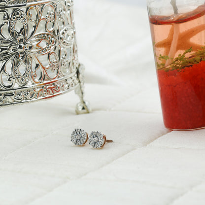 Diamond Compass Star Stud Earrings