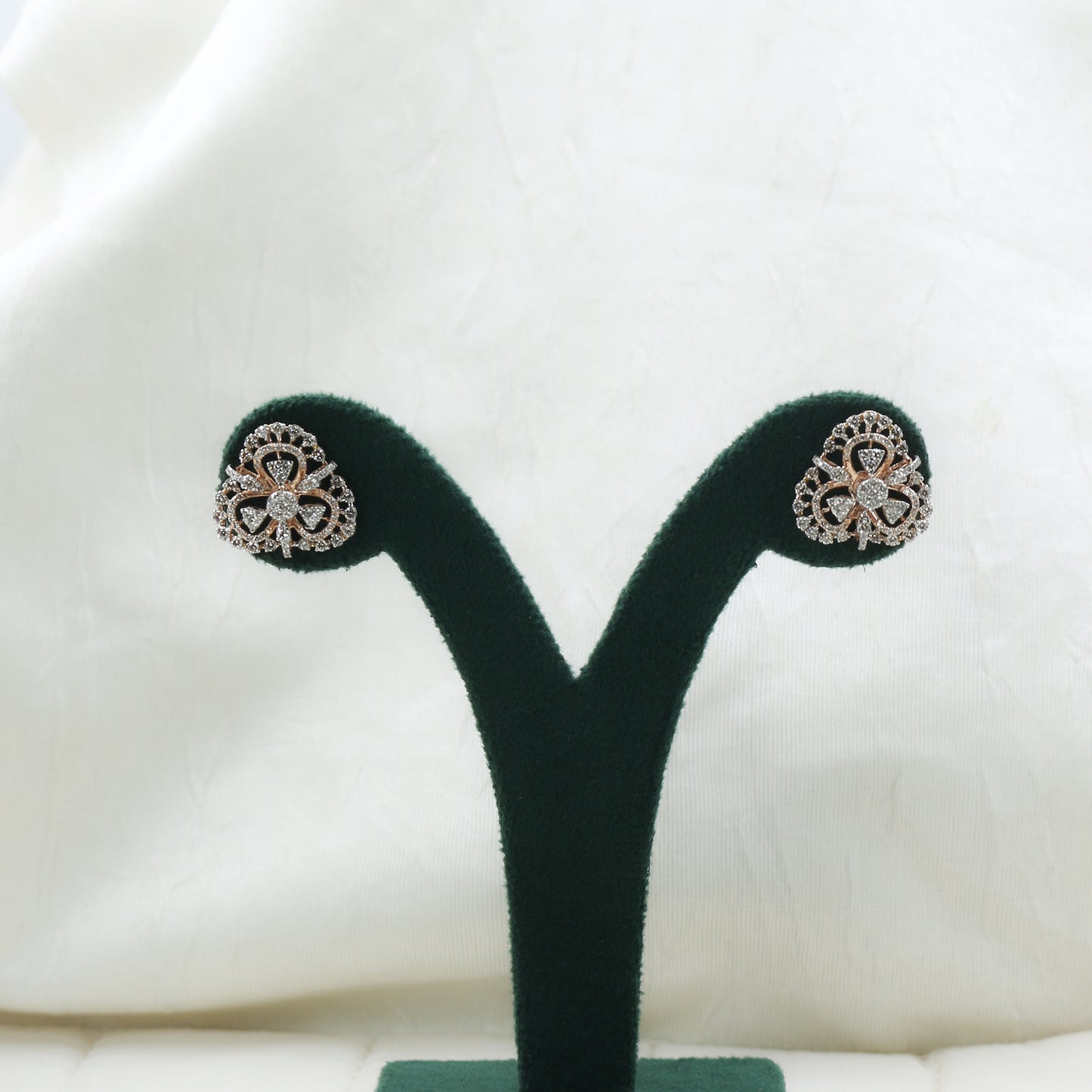 Diamond Filigree Chandelier Stud Earrings