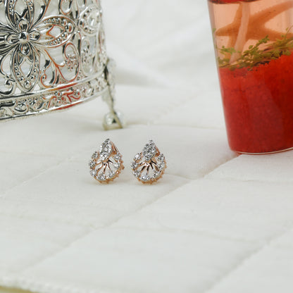 Diamond Teardrop Cluster Stud Earrings