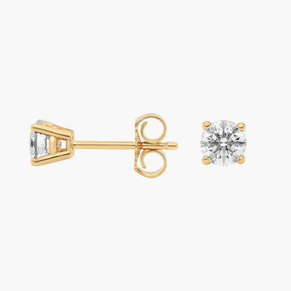 Classic Round Diamond Stud Earrings in Gold