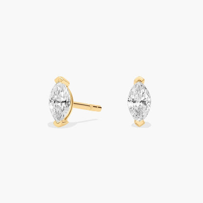 CVD EF-VVS1 Half-Moon Diamond Cluster Stud Earrings