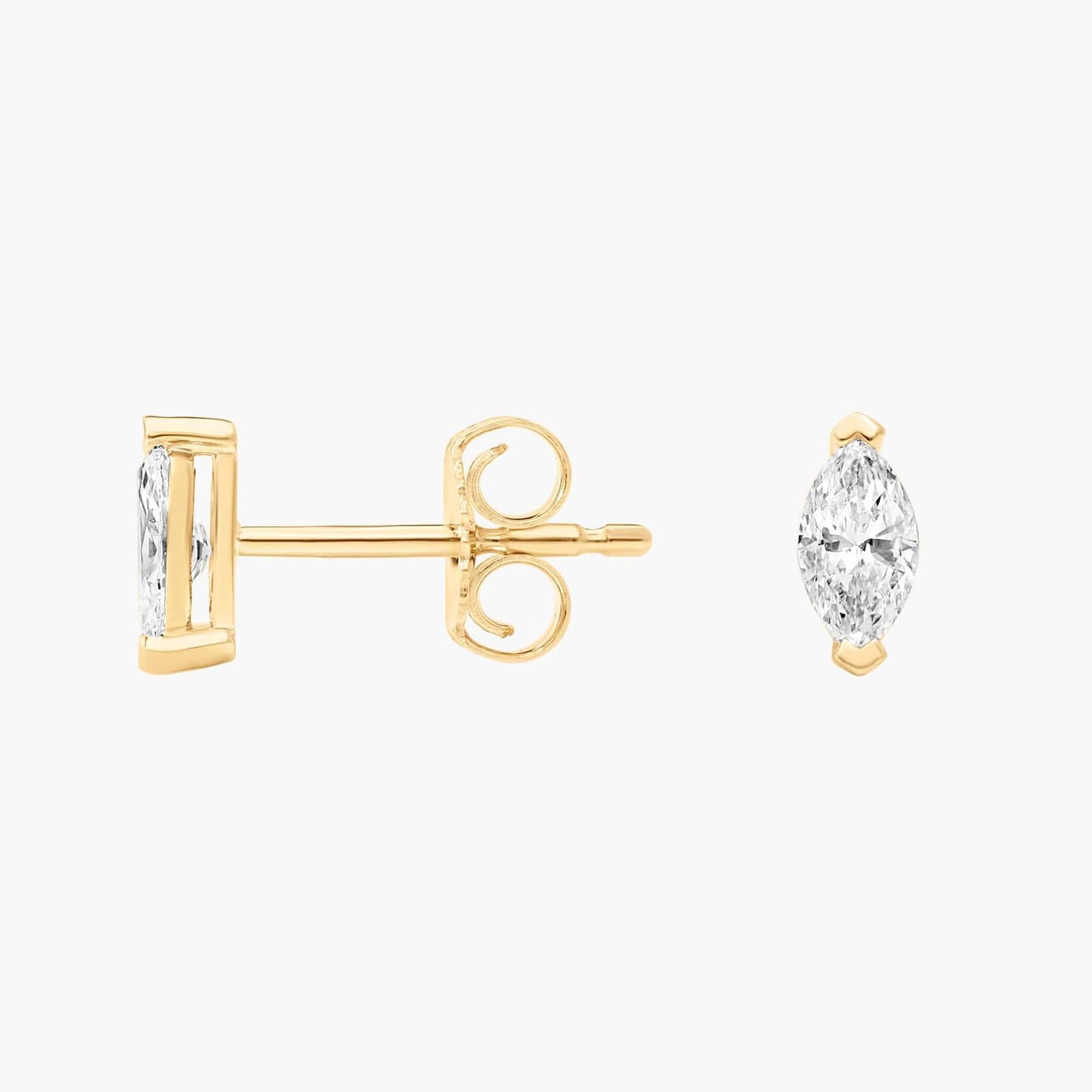 CVD EF-VVS1 Half-Moon Diamond Cluster Stud Earrings