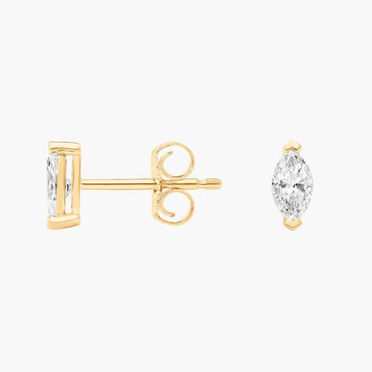 CVD EF-VVS1 Half-Moon Diamond Cluster Stud Earrings