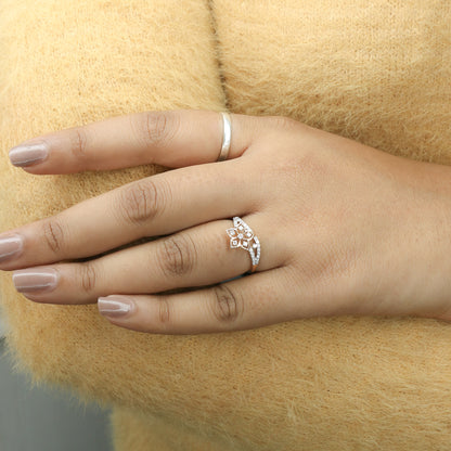 Diamond Petite Floral Ring