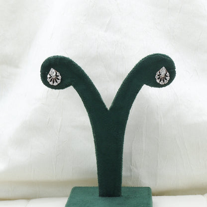 Diamond Teardrop Cluster Stud Earrings