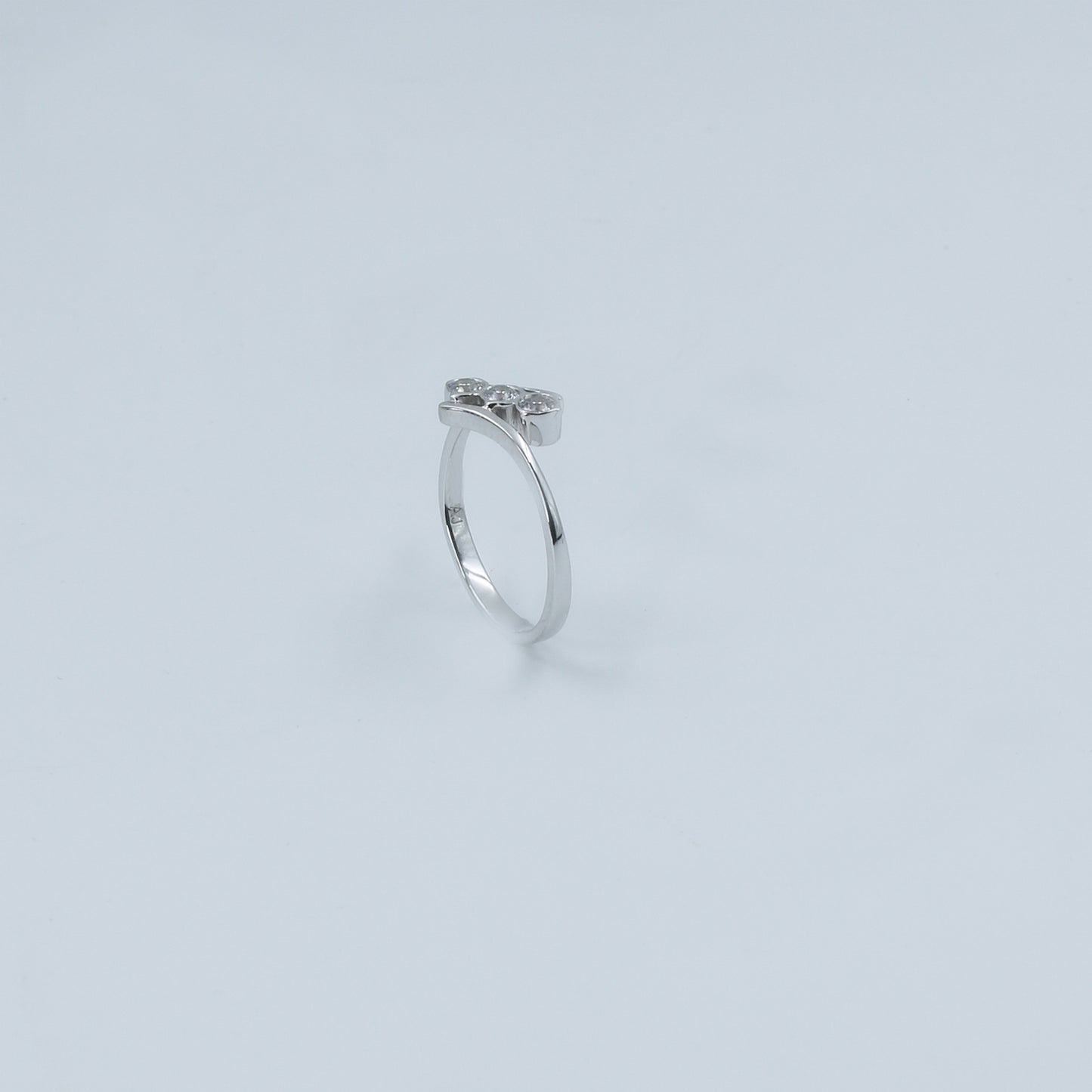 Three Stone Diamond Twist Gold Ring for Women – Elegant Designer Statement Ring - Anirudh Jewels