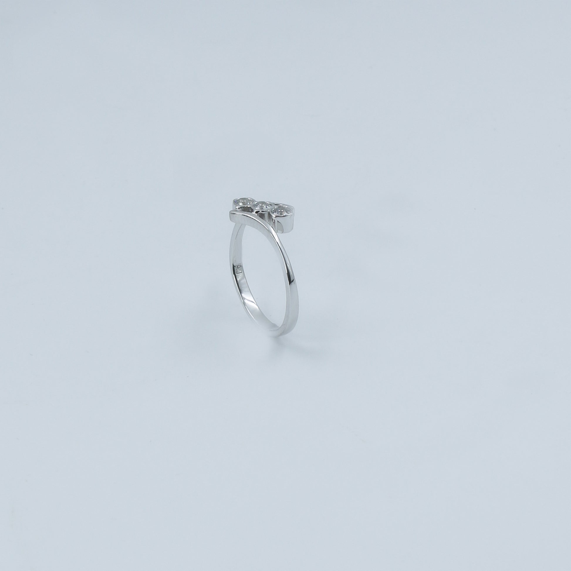 Three Stone Diamond Twist Gold Ring for Women – Elegant Designer Statement Ring - Anirudh Jewels