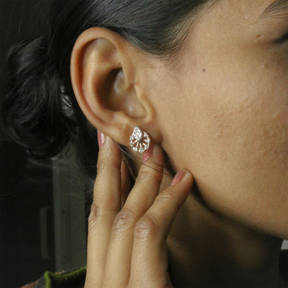 Diamond Teardrop Cluster Stud Earrings