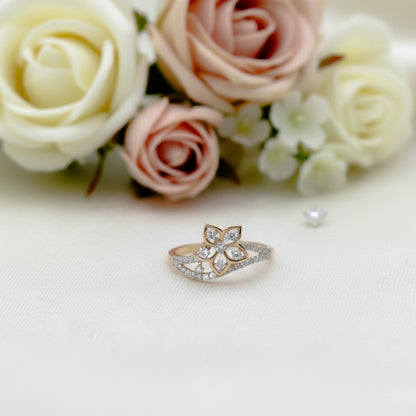 Diamond Petite Floral Ring