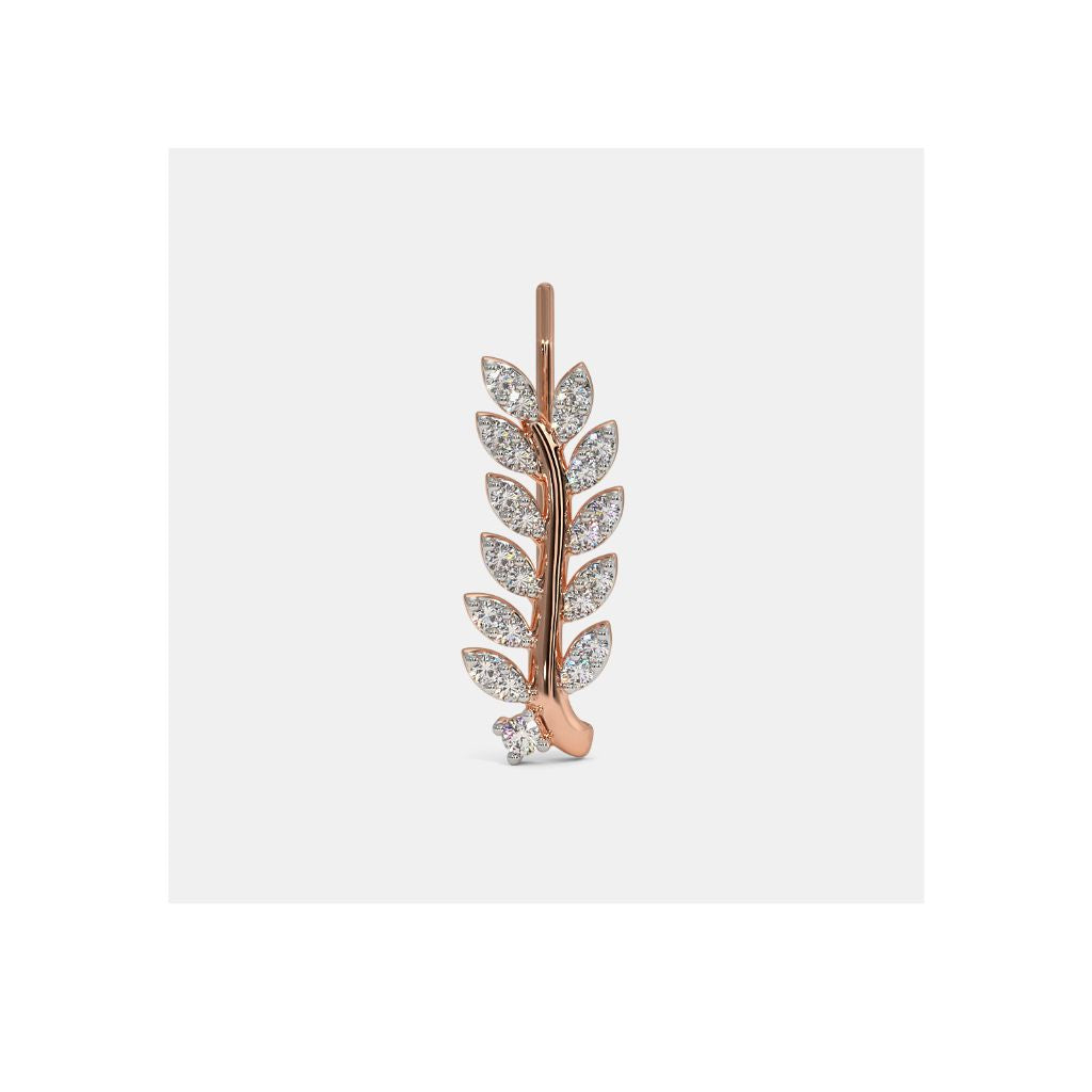 CVD Diamond Leaf Climber Earrings