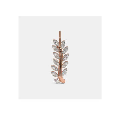 CVD Diamond Leaf Climber Earrings