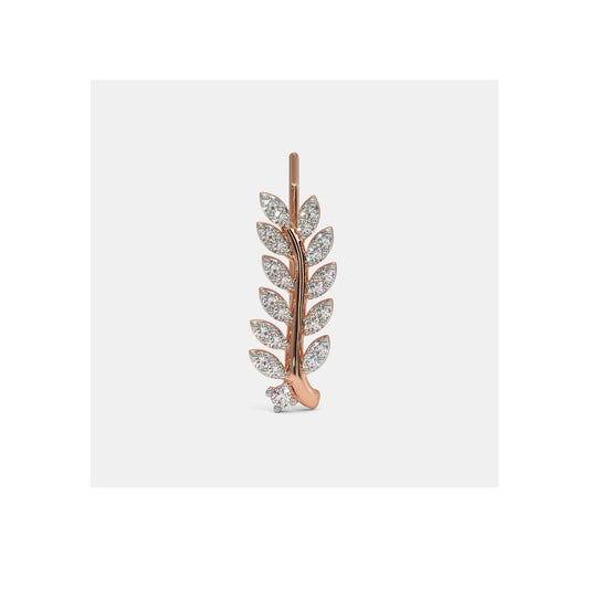 CVD Diamond Leaf Climber Earrings