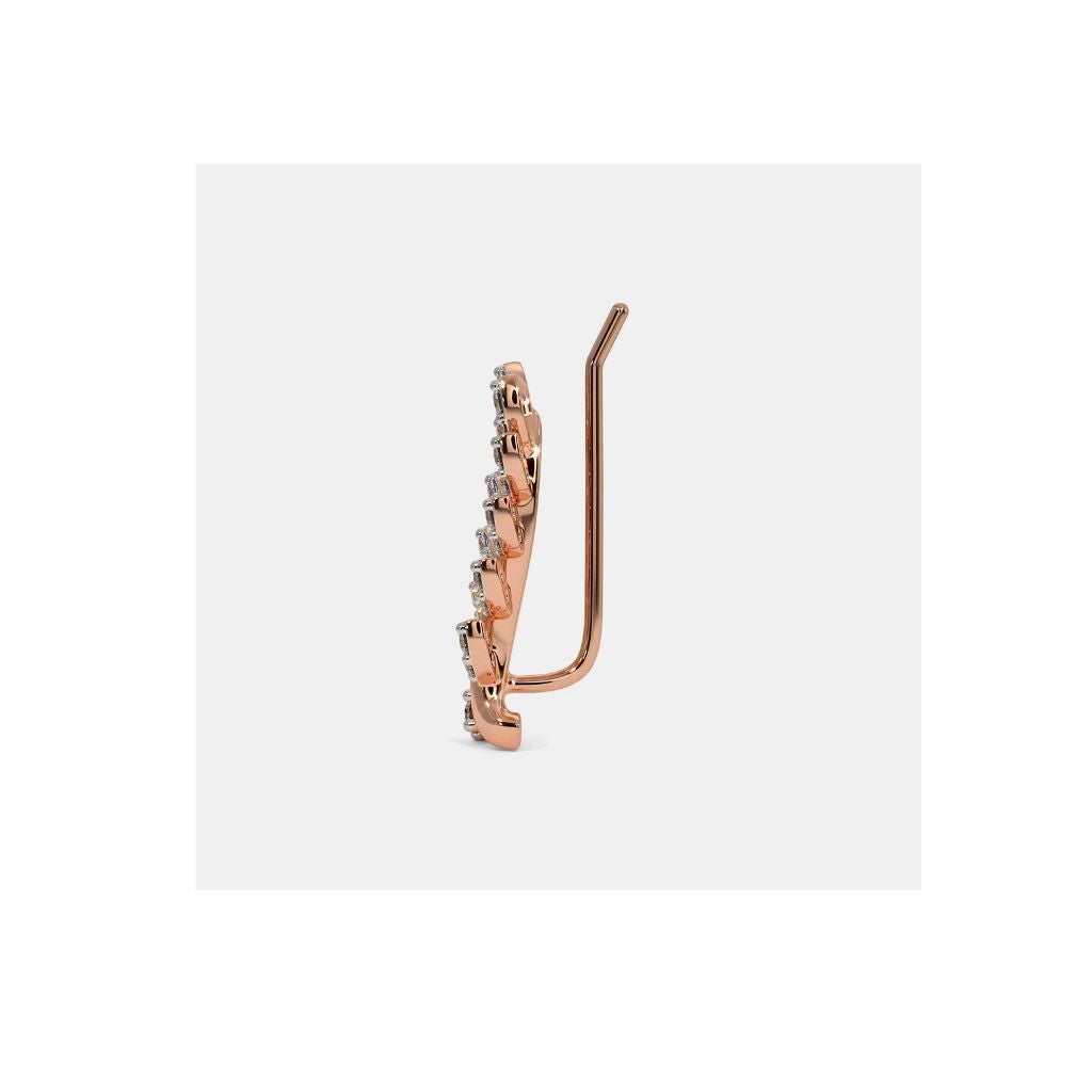 CVD Diamond Leaf Climber Earrings