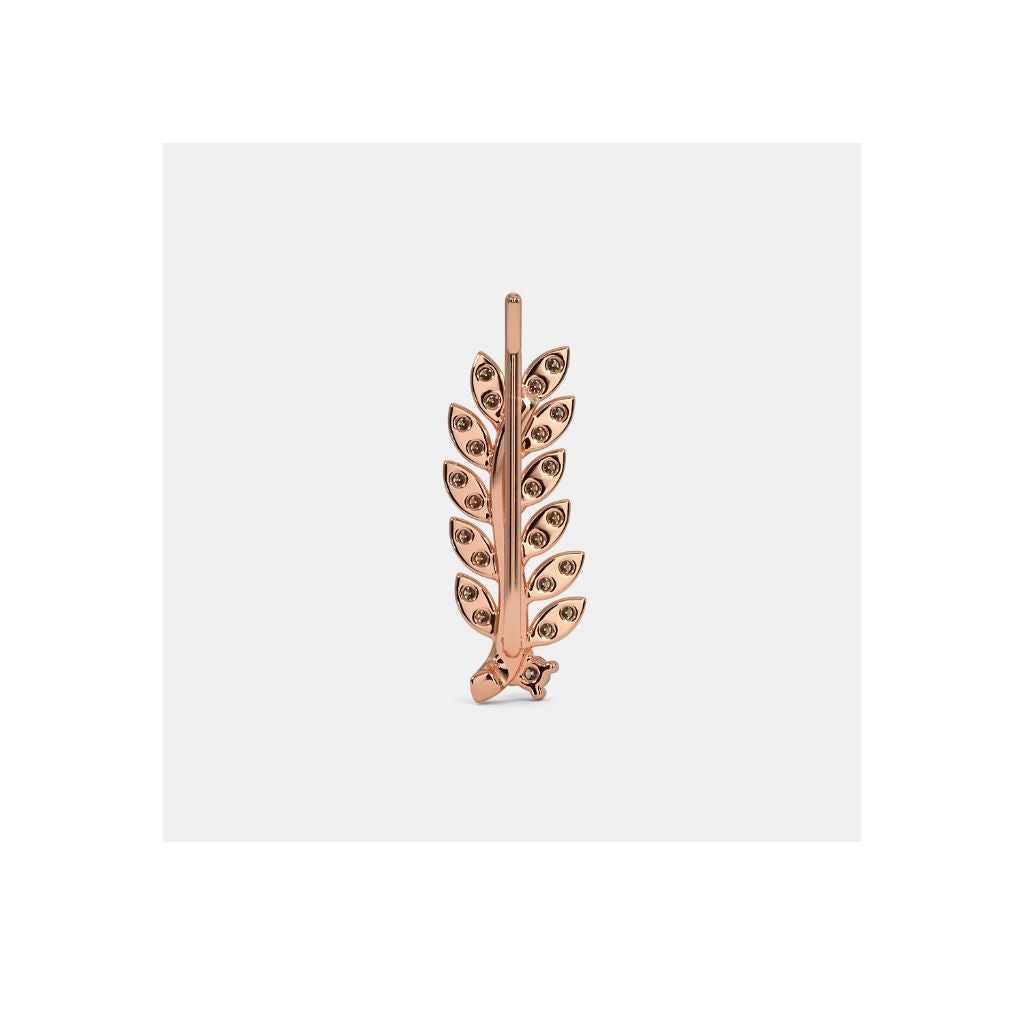 CVD Diamond Leaf Climber Earrings