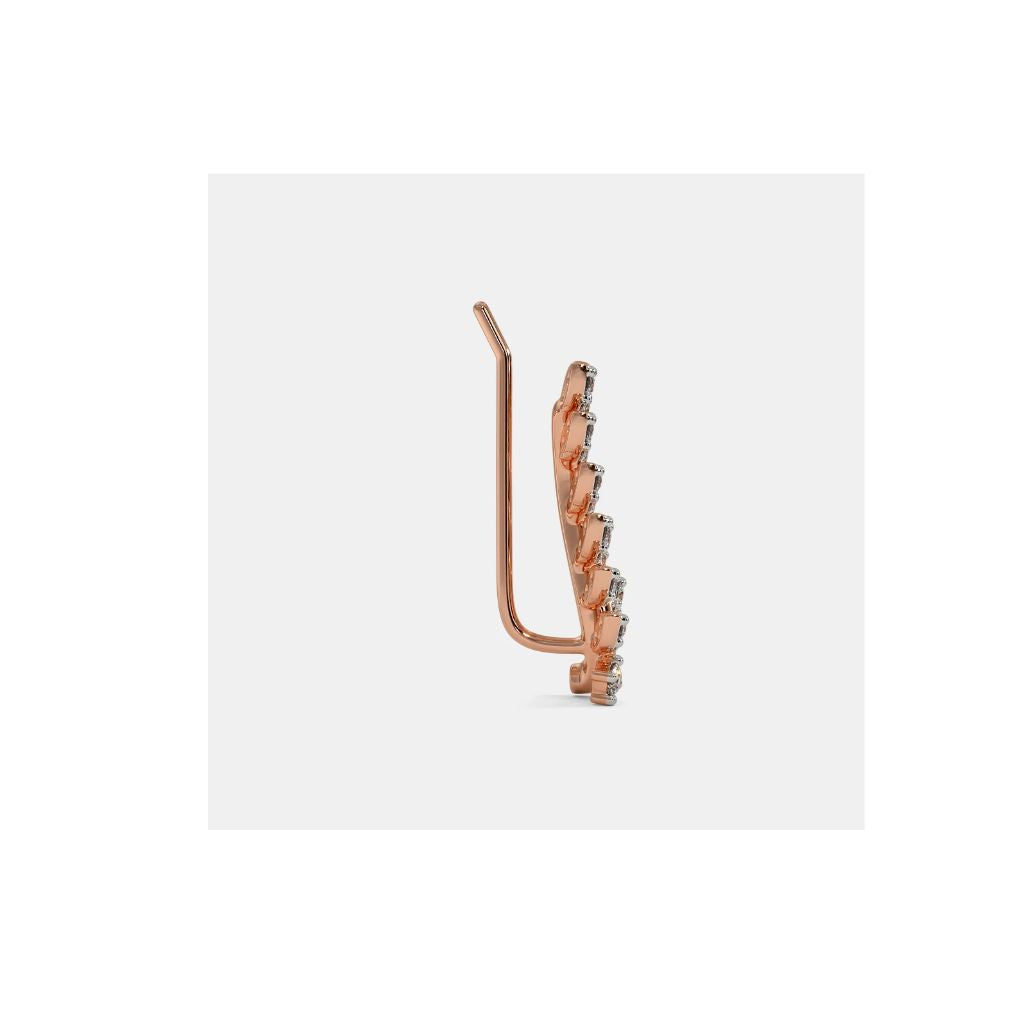 CVD Diamond Leaf Climber Earrings