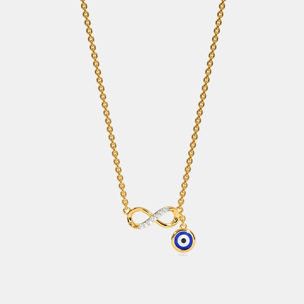 Yellow Gold Diamond Infinity Necklace