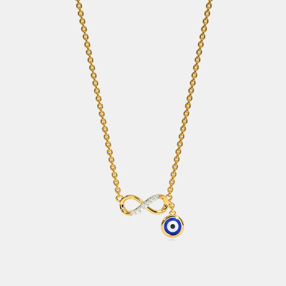 Yellow Gold Diamond Infinity Necklace