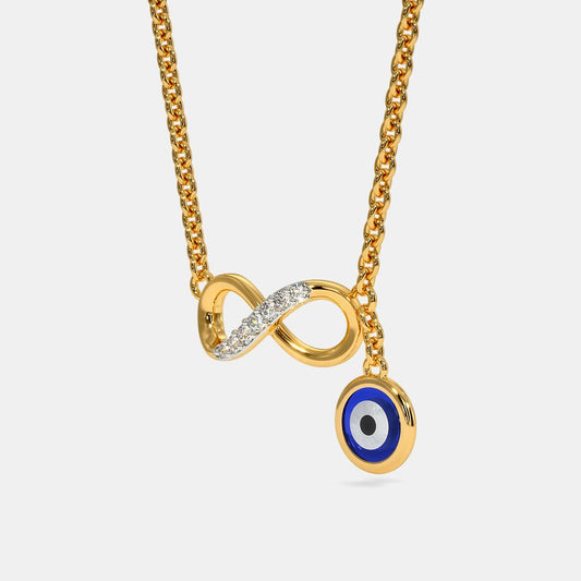 Yellow Gold Diamond Infinity Necklace