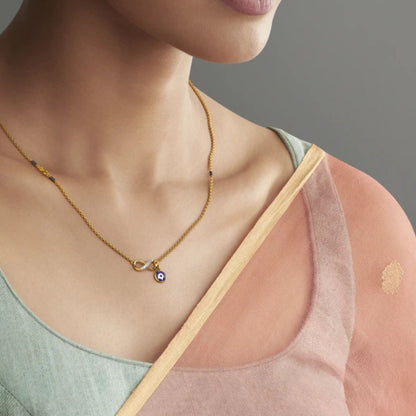 Yellow Gold Diamond Infinity Necklace