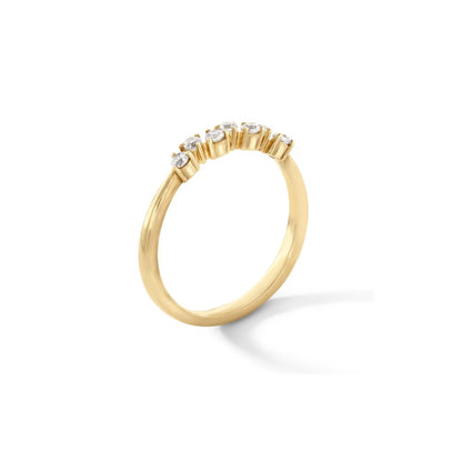 Diamond Zig-Zag Stackable Band Ring In 14K Gold