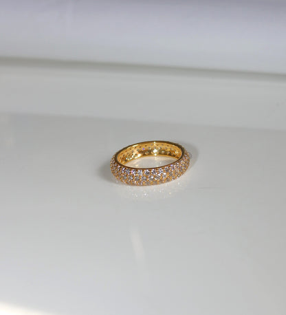 Dainty Pave Diamond Wide Band Ring