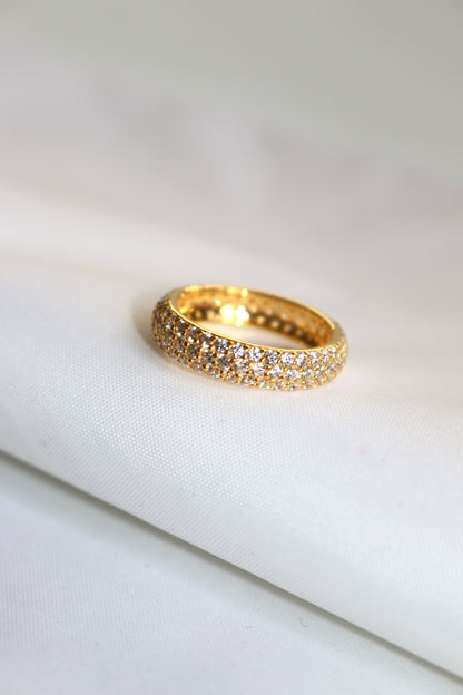Dainty Pave Diamond Wide Band Ring