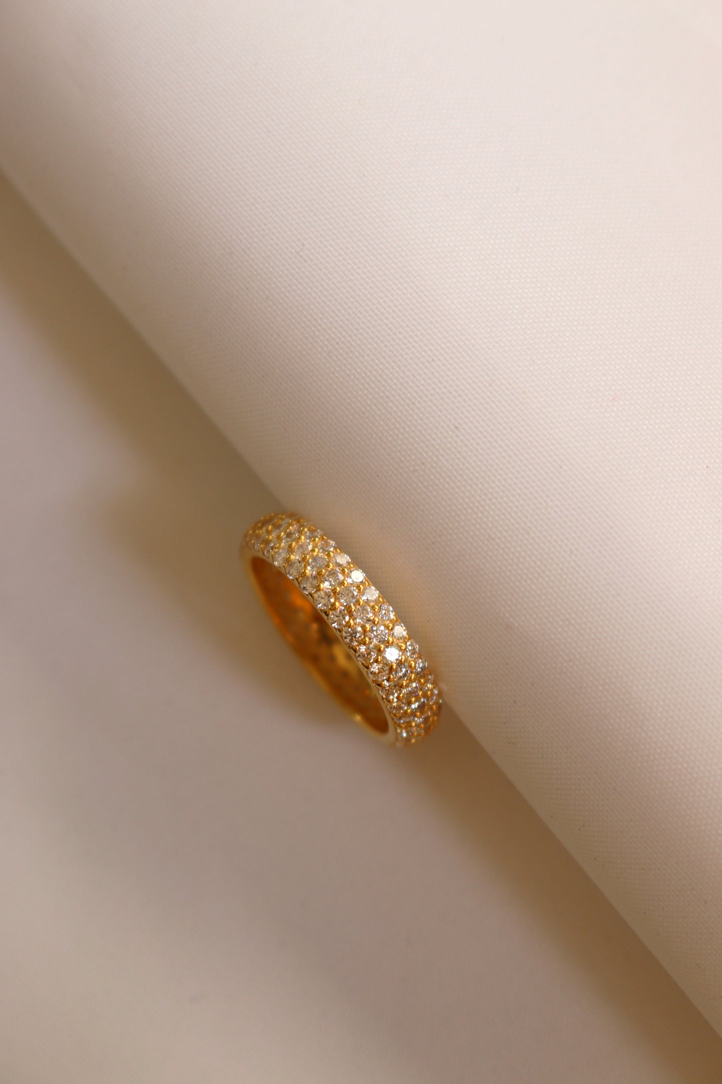 Dainty Pave Diamond Wide Band Ring