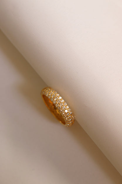 Dainty Pave Diamond Wide Band Ring