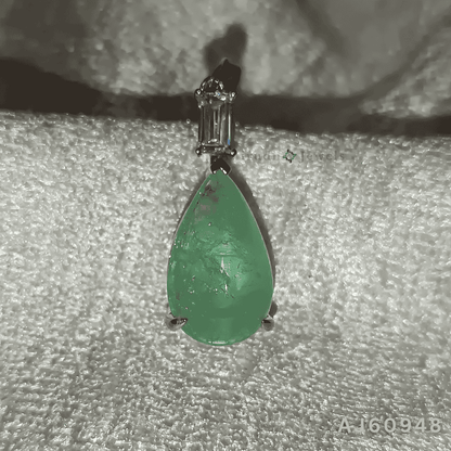 Garden Light Precious Emerald Pendant By Anirudh Jewels