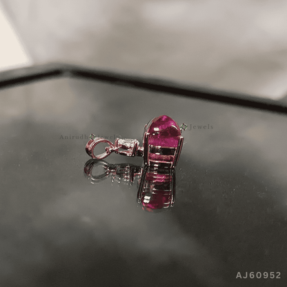 Elegant Ruby and Diamond Pendant By Anirudh Jewels